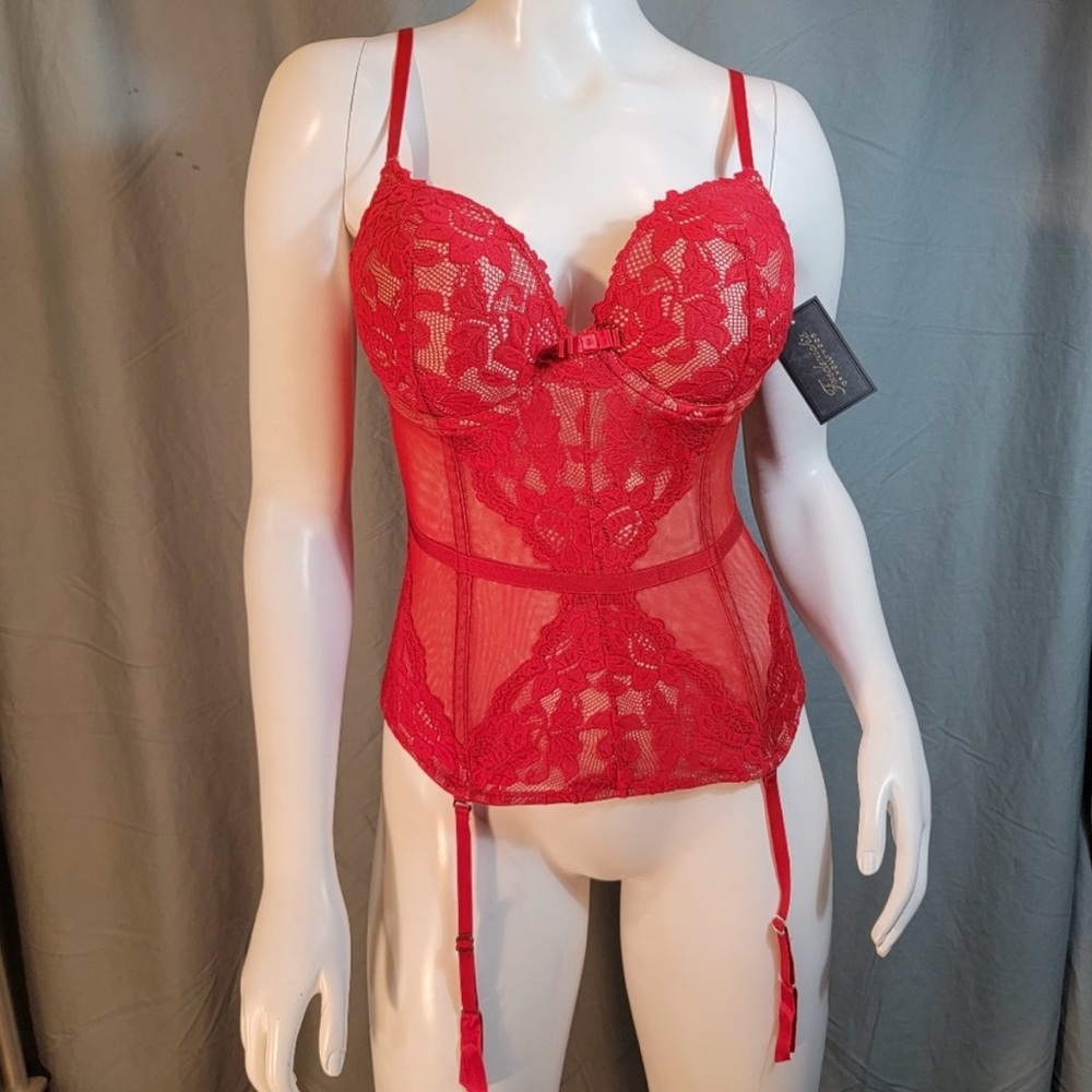 🥰 Fredrick's of Hollywood Corset with garters. Jessica Size M 🔥 Red.